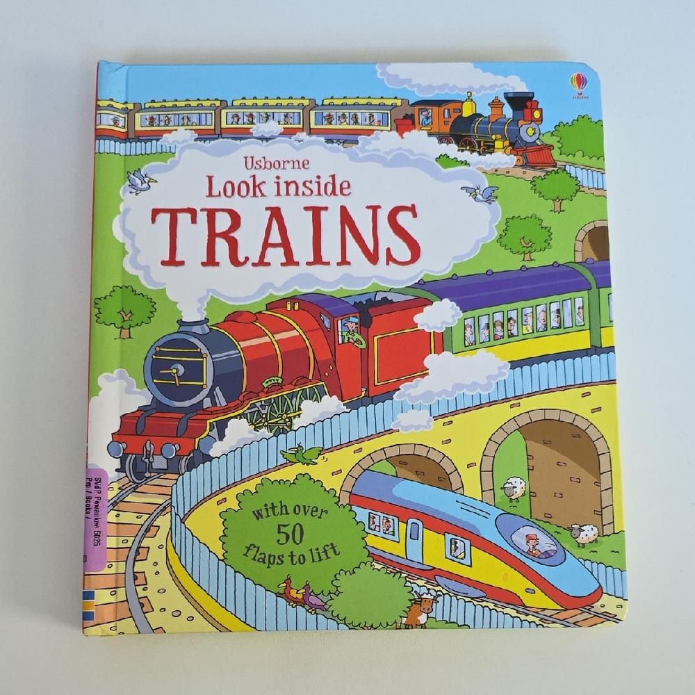 Look Inside Trains Book - Over 50 Flaps To Lift - Hardcover